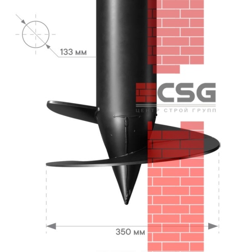 Свая винтовая СВСН-133/350/2500 по выгодным ценам в Донецке.